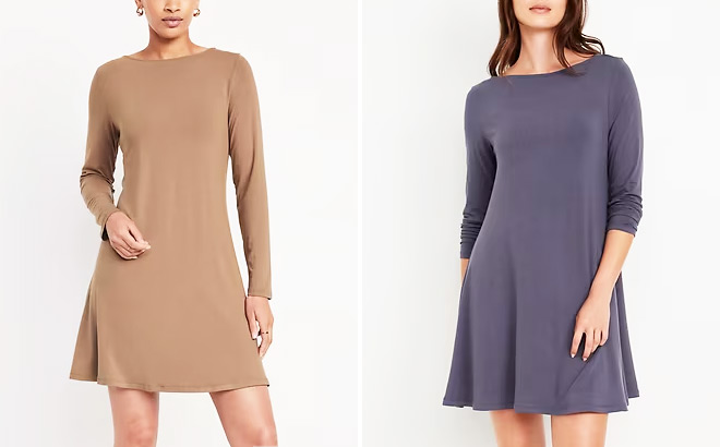 Old Navy Womens Long Sleeve Mini Swing Dresses