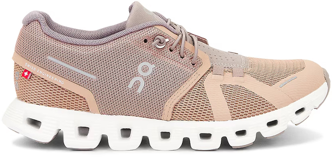 On Womens Cloud 5 Sneaker in Beige