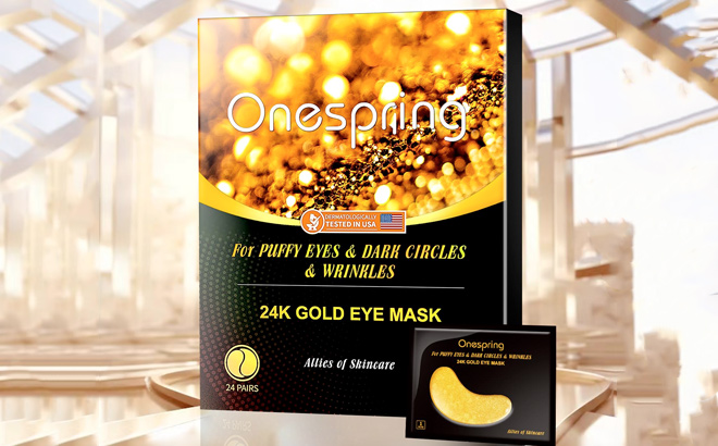 Onespring Under Eye Patches 24 Pairs Golden Under Eye Mask for Dark Circles