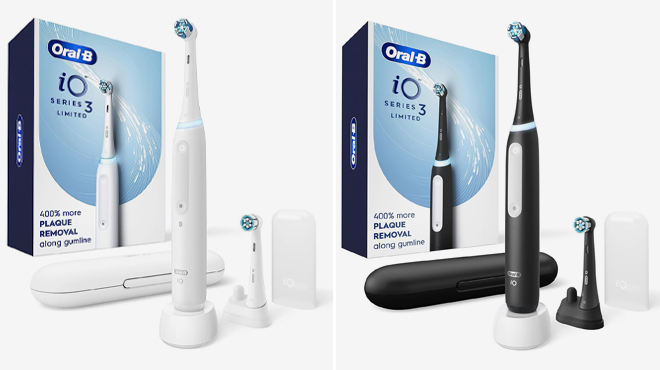 Oral B iO Series 3 Electric Toothbrushes in White and Black