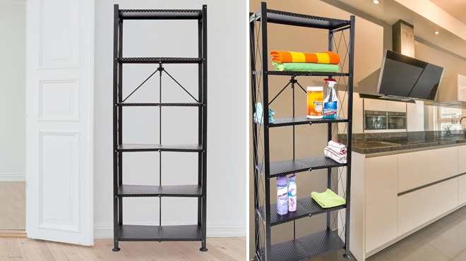 Origami 6 Tier Classic Stamped Metal Storage Shelves