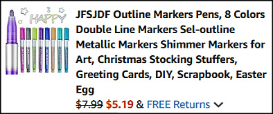 Outline Markers Pens 8 Pack Checkout