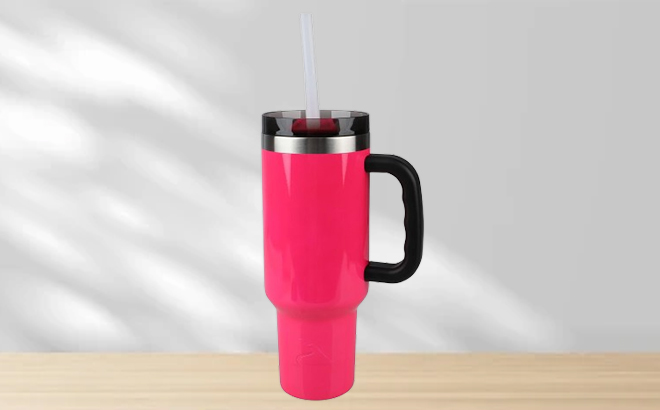 Ozark Trail 40 Ounce Stainless Steel Tumbler in Neon Pink