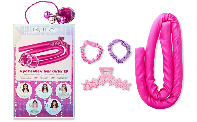 Paris Hilton 4 Piece Heatless Hair Curler Kit