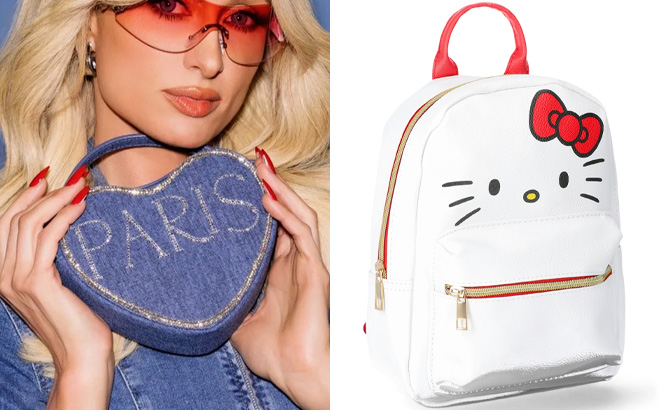 Paris Hilton Womens Amour Chain Shoulder Bag and Sanrio Kids Hello Kitty PU Mini Backpack