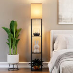 Partphoner Floor Lamp with Shelves in a Room