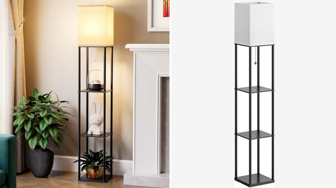 Partphoner Floor Lamp with Shelves