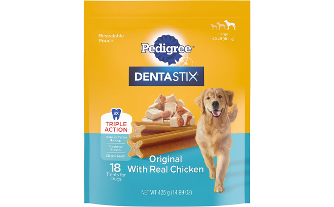 Pedigree Dentastix Large Dog Dental Treats 18 Count in Original Flavor