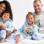 People Wearing Bluey Family Matching Pajamas