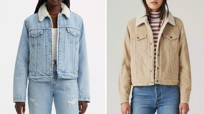 People Wearing Levis Original Sherpa Trucker Jacket in Two Colors