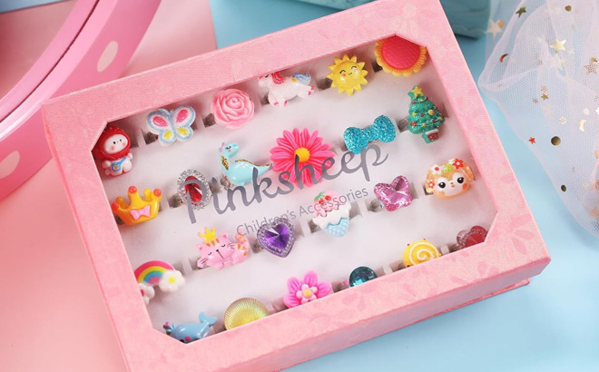 PinkSheep Little Girl Jewel Rings in the Box