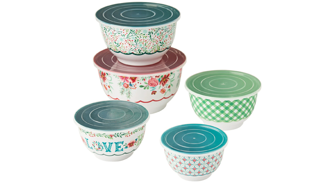 Pioneer Woman 10 Pc Mixing Bowl Set