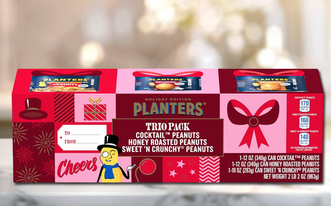 Planters Holiday Nut Trio Pack on a Table