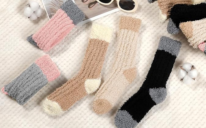 Premillow Womens Fuzzy Socks 5 Pairs