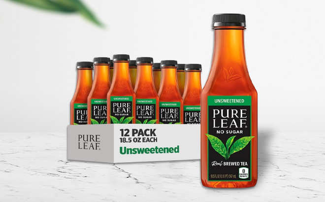 Pure Leaf Iced Tea Unsweetened Real Brewed Tea 12 Pack