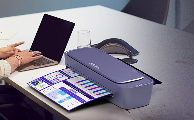 Qfun Thermal Laminator Machine in Purple Color