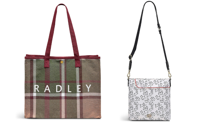 Radley London Autumn Check Large Open Top Canvas Tote and Small Zip Crossbody