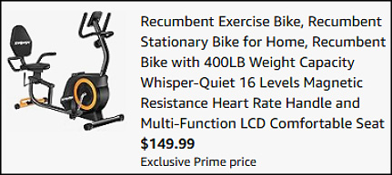 Recumbent Exercise Bike Checkout