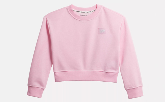 Reebok Girls Patchwork Sweatshirt in Rose Pink