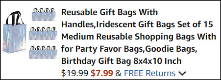 Reusable Gift Bags With Handles Checkout