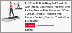 Rhythm Fun Walking Pad Treadmill Checkout Screen