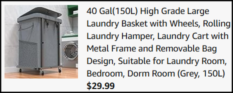 Rolling Laundry Hamper Checkout