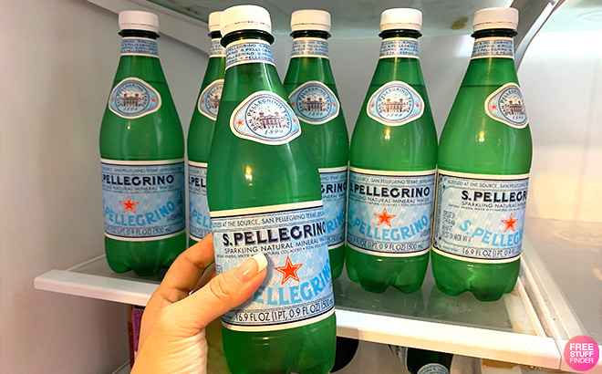 S Pellegrino Sparkling Natural Mineral Water in Fridge