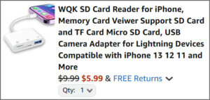 SD Card Reader at Checkout