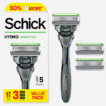 Schick Hydro Sensitive Razor Handle with 3 Refills