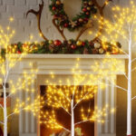 Segmart Lighted Birch Trees Set