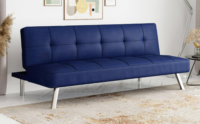 Serta Chelsea Convertible Sofa in Navy Blue Color