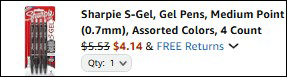 Sharpie S Gel Final Price