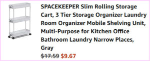 Slim Rolling Storage Cart at Checkout