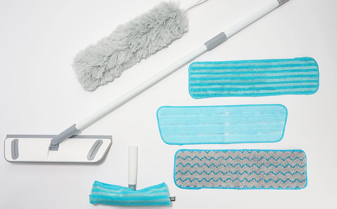 Smart Microfiber Mop Squeegee with Microfiber Pads Duster Head