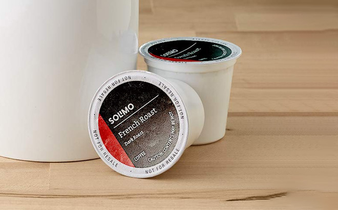 Solimo Dark Roast Coffee Pods on the Table