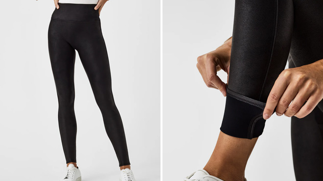 Spanx Faux Leather Fleece Leggings