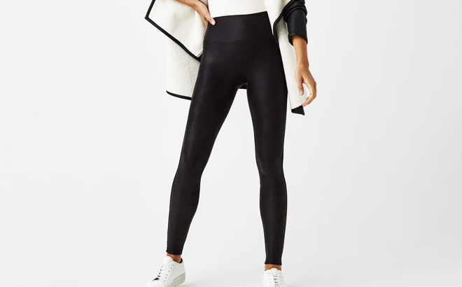 Spanx Faux Leather Fleece Lined Leggings