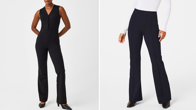 Spanx The Perfect Jumpsuit and Spanx Smooth PerfectFit Ponte Flare Pants