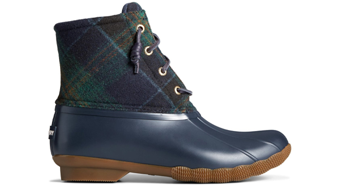 Sperry Saltwater Plaid Duck Boots