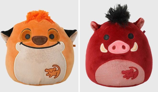 Squishmallows Disney The Lion King in Timon and Pumbaa Styles