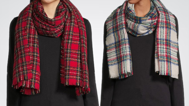 St. John's Bay Blanket Oblong Plaid Scarf