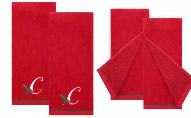 St Nicholas Square Monogram Hand Towel Set