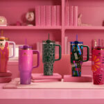 Stanley x Barbie 40 Ounce Quencher Tumblers on a Table