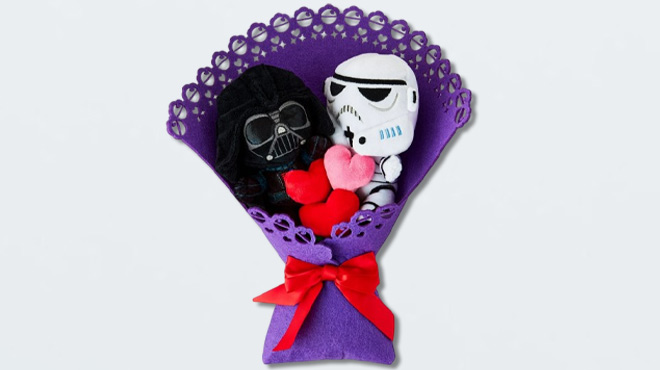 Star Wars Medium Plush Valentines Bouquet with Darth Vader and Stormtrooper