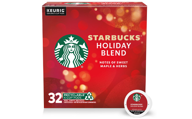 Starbucks Holiday Blend Coffee K Cups 32 Count