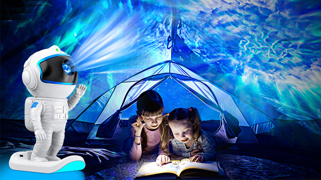 Stbands Astronaut Galaxy Projector Projection on a Kids Tent