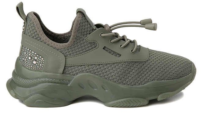 Steve Madden Womens Athletic Shoe in Olive Monochrome