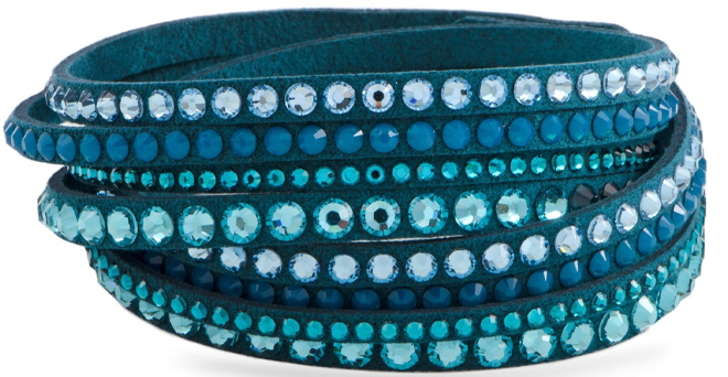 Swarovski Slake Teal 2 in 1 Suede Wrap Bracelet