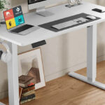 Sweetcrispy Adjustable Height Electric Stand Up Desk in White Color