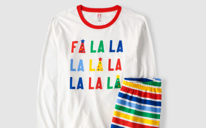 The Childrens Place Adult Matching Family Fa La La Cotton Pajamas